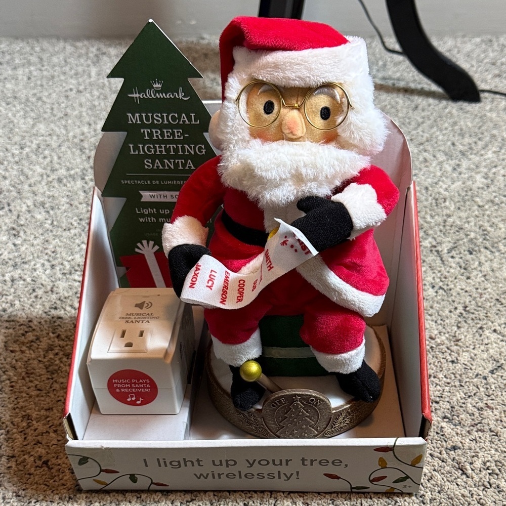 Hallmark Musical Tree-Lighting Santa NEW